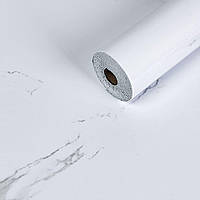 Самоклеюча вінілова плитка в рулоні 600х3000х2мм Білий повітряний мармур Глянсова SW-00001287