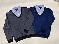 Свитер кофта обманка для мальчиков 134-170см школьные рубашки - обманки для детей подростков