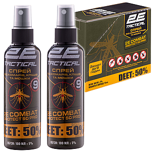Спрей від комарів кліщів та мошок 2E Combat Protect 50 Pro 100 мл