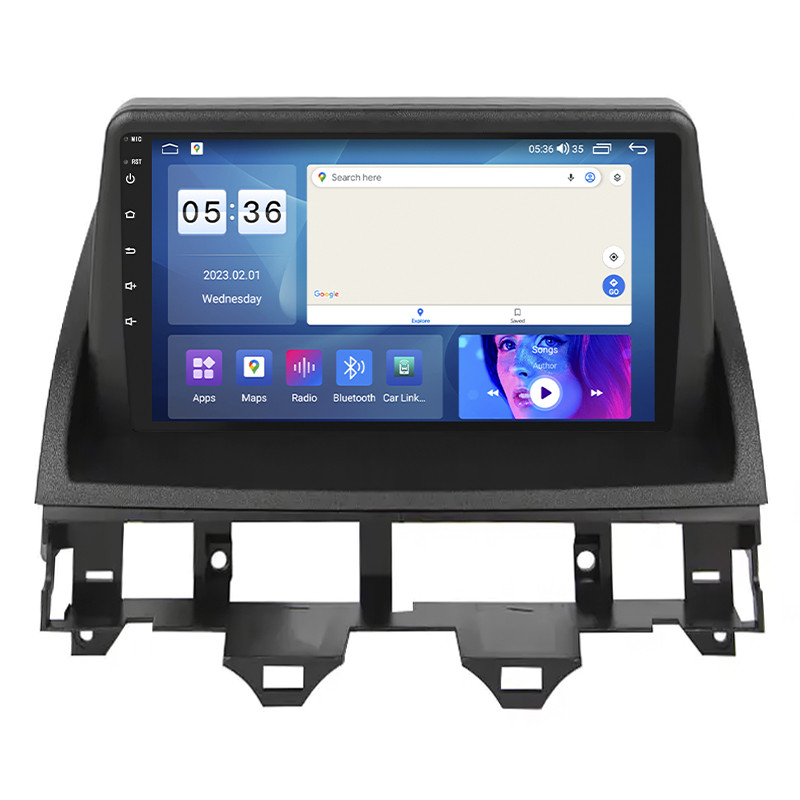 Штатна магнітола 9" Lesko для Mazda 6 I (GG) 2002-2005 4/64 Gb CarPlay 4G Wi-Fi GPS Prime охолодження 8 отрути 3 шт., фото 1