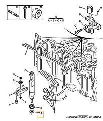 Шайба під форсунку Peugeot Boxer, Citroen Jumper (1994-2002) 2.5TDi, 198143