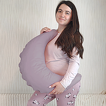 Подушка для вагітних і годування Місяць 74х54 см Лавандова