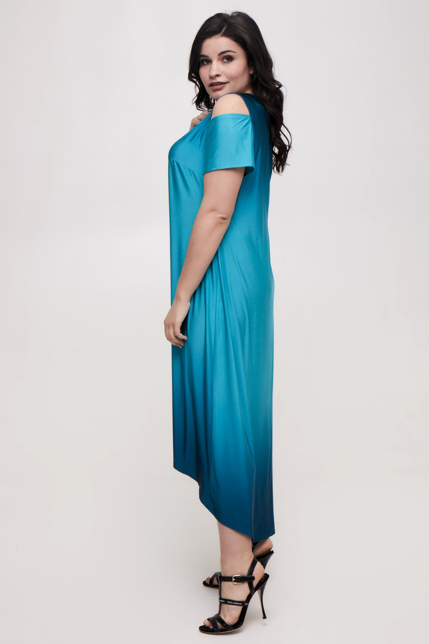 Плаття Ліза бірюза світлий рукав 50 (100590), фото 1