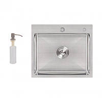 Мойка для кухни интегрированная Lidz Handmade H5045 (LDH5045BRU35383) Brushed Steel 3,0/1,0 мм Аквалюкс