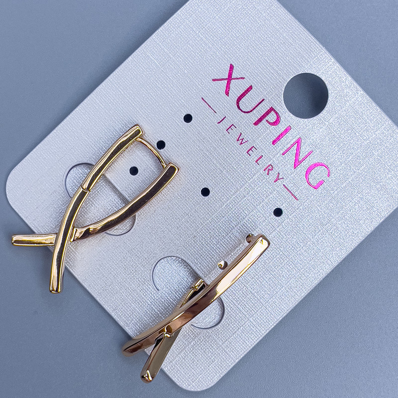 Сережки Xuping 27х2,5мм+- позолота 18к