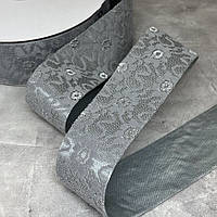 Стрічка мереживна, 4 см - Квітка, колір сірий, метр, Сірий