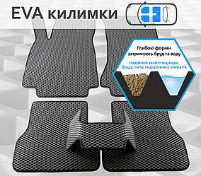 Килимки Салону Eva Kia Ceed 1 ED, Киа Сиид 1 ЕД 2006-2012 (4 килимка і тунель між задніми, багато кольорів Ева, Єва)