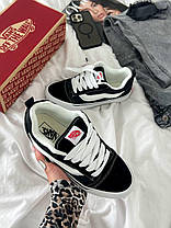 Кеди жіночі Vans Skool KNU Black White Ванс Скул Кну низькі унісекс чорно-білі замша текстиль демісезон, фото 5