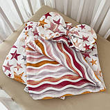 Конверт-ковдра "Барви" Весна-Осінь Поплін 85*85 см Betis Бордовий з принтом, фото 2