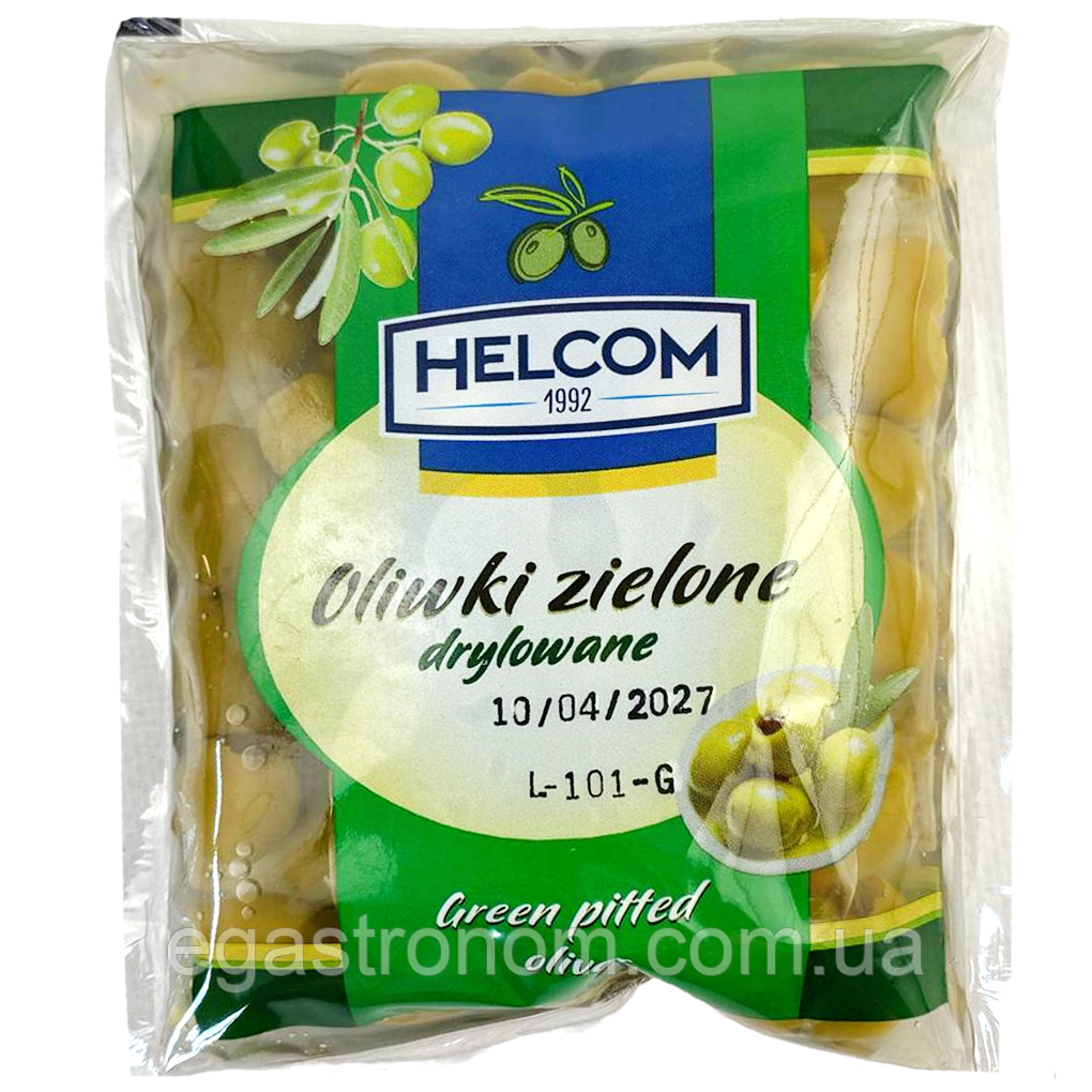 Оливки без кістки Хелком Helkom 70/195g 20шт/ящ (Код: 00-00016669)