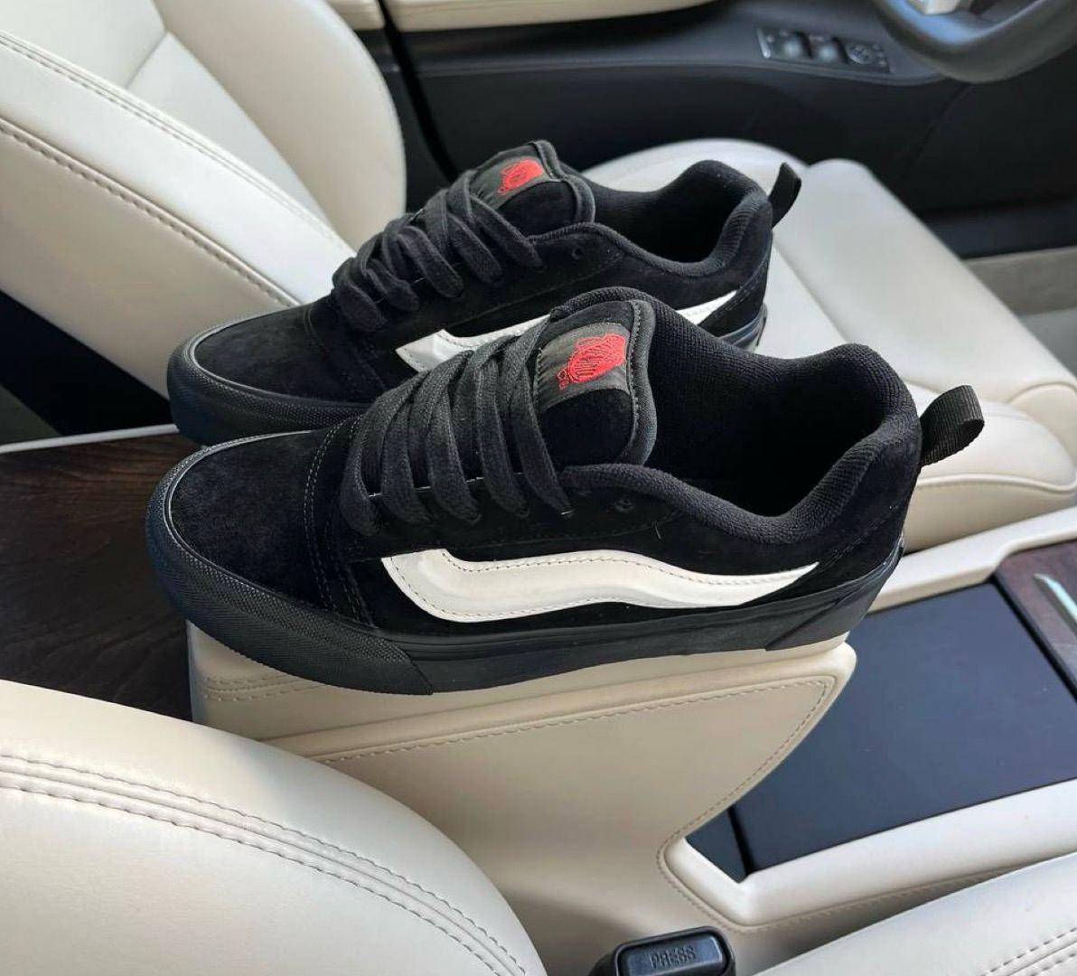 Кеди Vans Skool KNU Black White Ванс Олд Скул Кну низькі унісекс чорно-білі демісезон