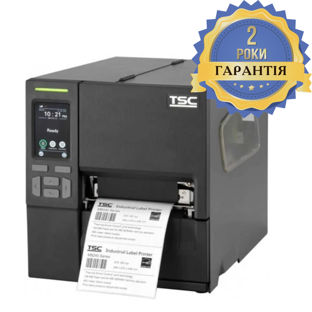 Принтер етикеток TSC MB341T USB, RS-232, Ethernet роздільна здатність друку 300 dpi