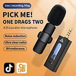 Бездротовий петличний мікрофон 2 шт. Usams U35 для телефонів і планшетів з 3.5 mm jack рестолятором, фото 9