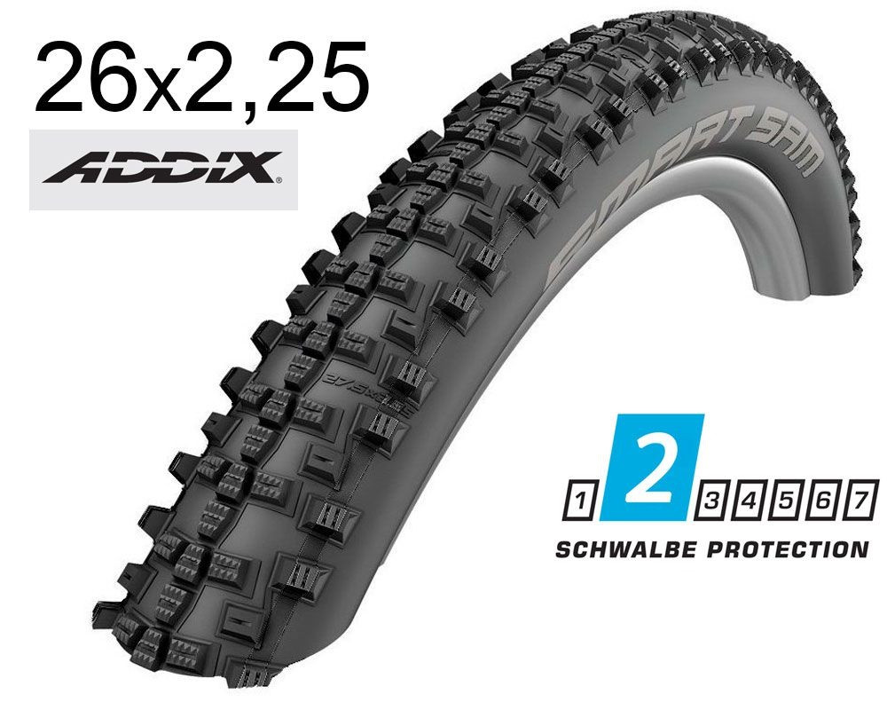 Покрышка 26x2.25 (57-559) Schwalbe SMART SAM Performance B/B-SK HS476 Addix, 67EPI