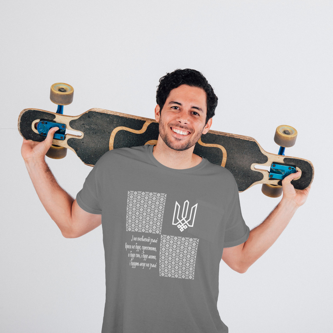 Футболка унісекс Stedman з принтом І НА ОНОВЛЕНІЙ ЗЕМЛІ XS сіра, фото 1