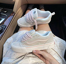 Жіночі кеди Vans Skool KNU Pastels Pink Ванс Олд Скул низькі ніжно рожеві замша текстиль демісезон, фото 4