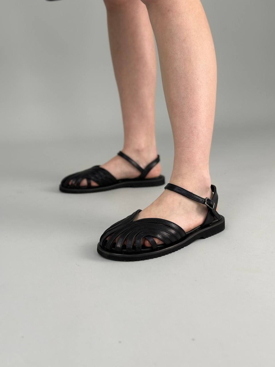 Босоніжки жіночі ShoesBand Чорні натуральна шкіра 41 (27 см) (S89211-1)