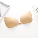 Силіконовий невидимий бюстгалтер Fly Bra Latch Рush Up Beigе Size M, фото 2