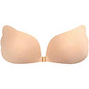 Силіконовий невидимий бюстгалтер Fly Bra Latch Рush Up Beigе Size M, фото 5