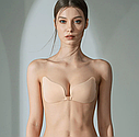 Силіконовий невидимий бюстгалтер Fly Bra Latch Рush Up Beigе Size M, фото 6