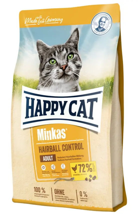 Happy Cat Minkas Hairball Control 4 кг — сухий корм для дорослих кішок із птицею