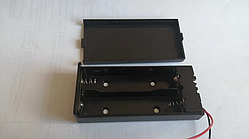 Бокс для двох 18650 з кнопкою 2 акб акумулятора корпус