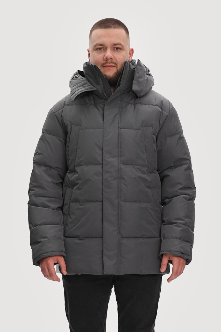 Чоловічий пуховик Finn Flare FWB21026-202 темно-сірий S, фото 1