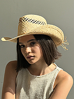 Капелюх ковбойка плетений соломяний