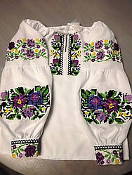Вишита блузка для дівчинки "Квітуча"