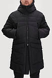 Довгий чоловічий пуховик Finn Flare FWB21027-200 чорний S, фото 3