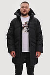 Довгий чоловічий пуховик Finn Flare FWB21027-200 чорний S, фото 5