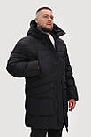 Довгий чоловічий пуховик Finn Flare FWB21027-200 чорний S, фото 2