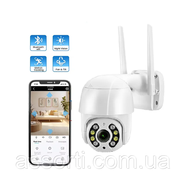 Вулична поворотна WiFi IP камера UKC Smart Camera HD A8 з віддаленим доступом iCSee