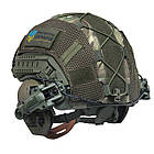 Шолом тактичний Fast Helmet NIJ IIIA + Навушники Walkers Razor Slim з чебурашкою + кавер мультикам, фото 5