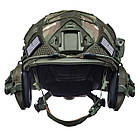 Шолом тактичний Fast Helmet NIJ IIIA + Навушники Walkers Razor Slim з чебурашкою + ліхтарик + кавер, фото 5