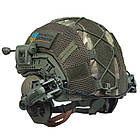 Шолом тактичний Fast Helmet NIJ IIIA + Навушники Walkers Razor Slim з чебурашкою + ліхтарик + кавер, фото 6