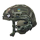 Шолом тактичний Fast Helmet NIJ IIIA + Навушники Walkers Razor Slim з чебурашкою + ліхтарик + кавер, фото 3