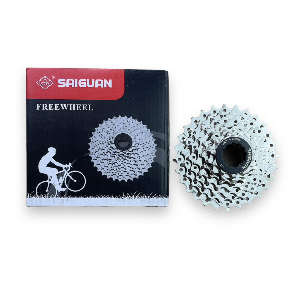 Касета SAIGUAN CS-701 11-28T 1/2 x 3/32 7 шв нікель, фото 1