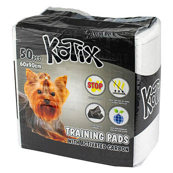 Пелюшки для собак Kotix Premium, з активованим вугіллям 90*60 см 50 шт/уп