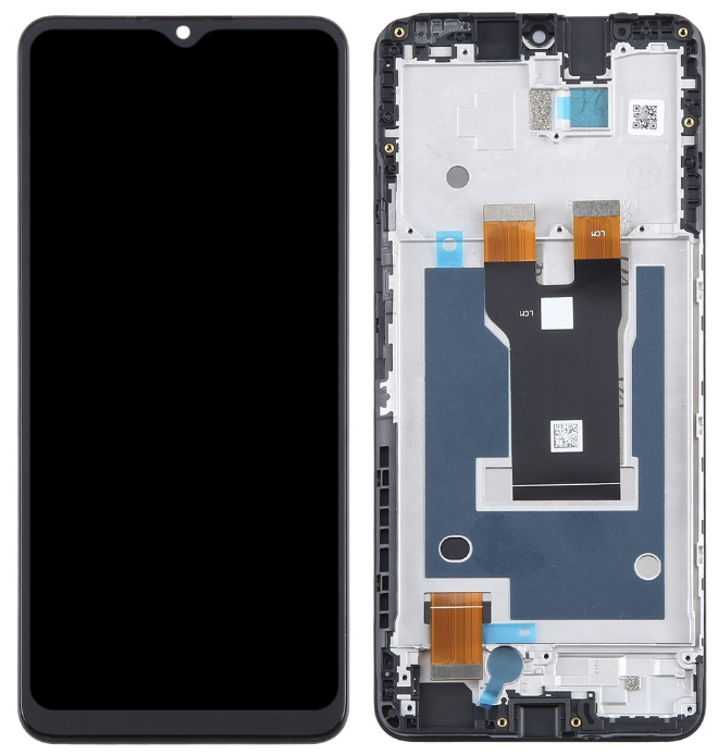 Дисплей (екран) для ZTE Blade A73 5G, чорний, з передньою панеллю