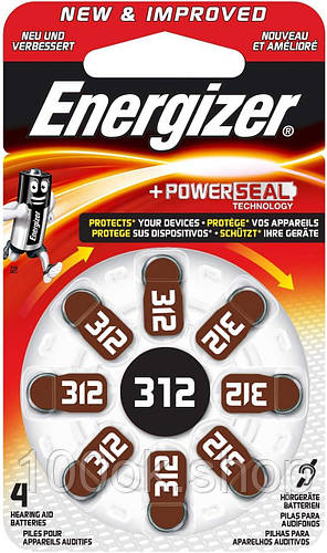 Батарейка для слухового аппарата Energizer 312 EZ Turn & Lock 7 шт ...