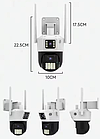 Камера відеоспостереження з двома камерами для телефона поворотна з нічним баченням Wi-fi та сиреною PTZ Icsee, фото 3