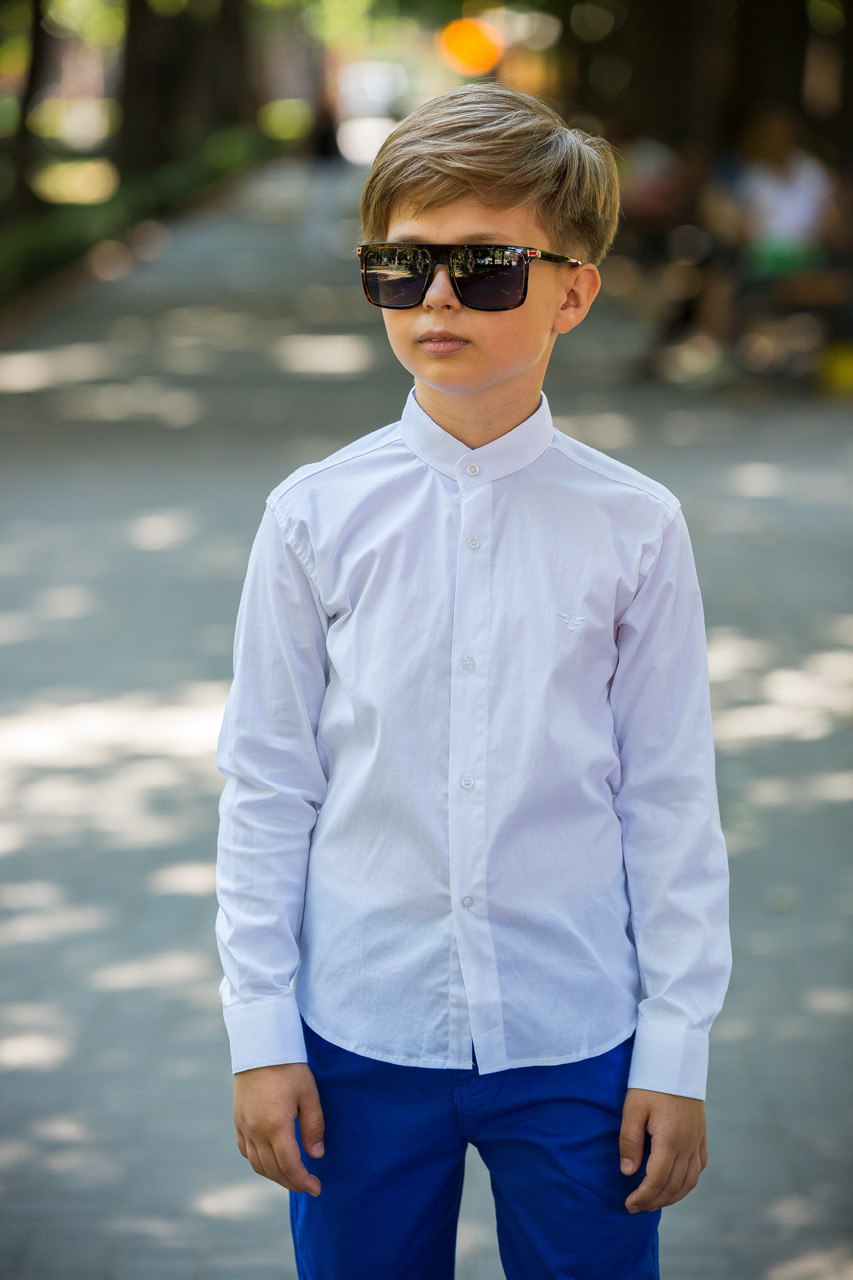 Сорочка Musti з довгим рукавом для хлопчика 5-16 років, Білий,134, фото 1