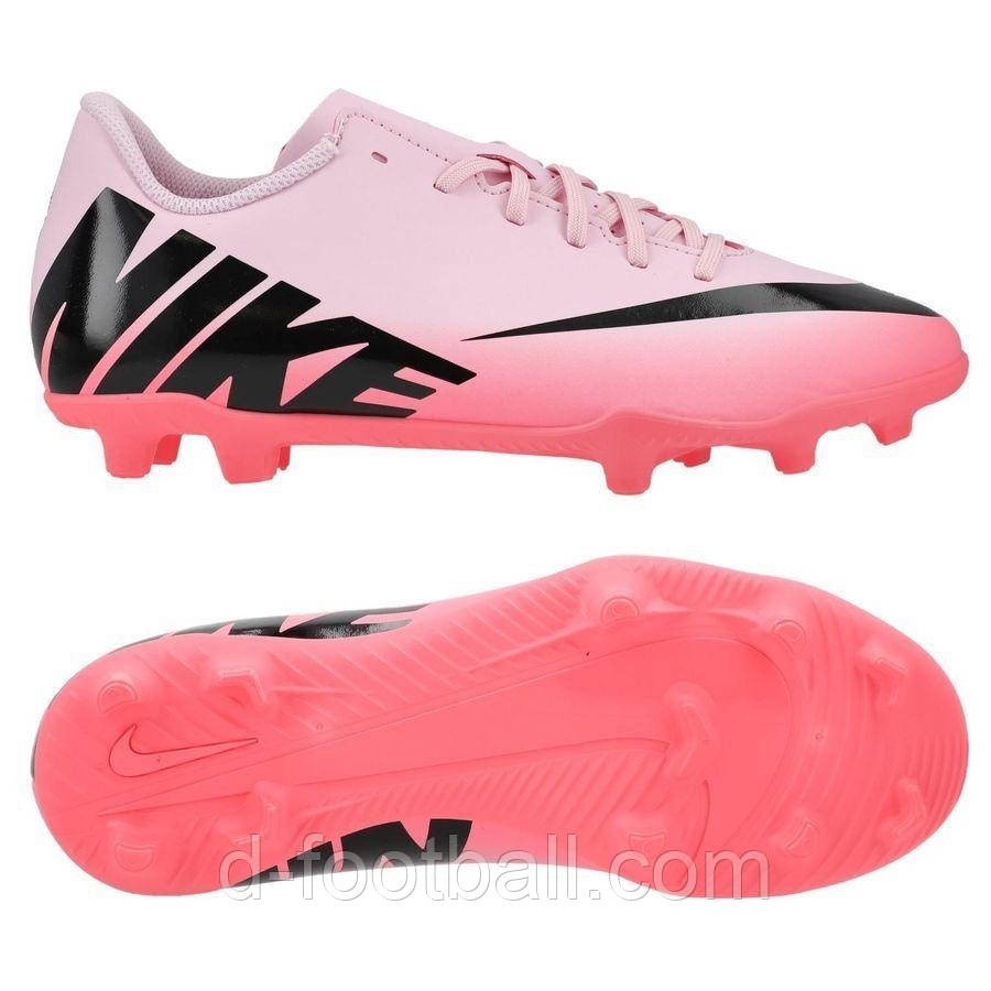 Бутси дитячі Nike JR MERCURIAL VAPOR 15 CLUB FG/MG світло-рожеві DJ5958-601, Рожевий, Розмір (EU) — 38.5