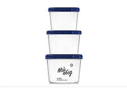 Набір контейнерів круглих 0,30,50,7л пластик 3пр. (70і) ТМ НАРОДНИЙ ПРОДУКТ Solmir