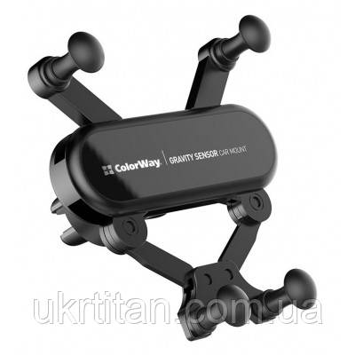 Оригінал! Універсальний автотримач ColorWay Gravity Sensor Holder Black (CW-CHG11-BK) - Вища Якість!, фото 1