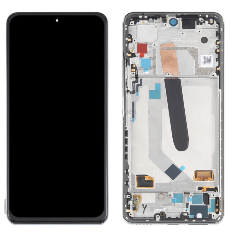 Дисплей (екран) для Xiaomi Poco F3/Mi 11i/Mi 11X/Redmi K40, чорний, OLED, з передньою панеллю, Night Black