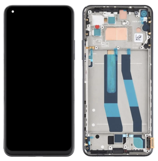 Дисплей (екран) для Xiaomi Mi 11 Lite 4G/Mi 11 Lite 5G/11 Lite 5G NE, чорний, TFT, з передньою панеллю, Boba