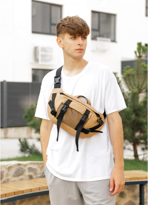 Велика чоловіча поясна сумка бананка Sambag DynamicDart беж