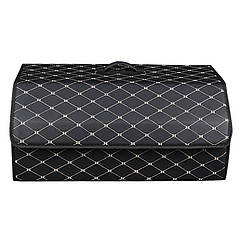 Автомобільний органайзер Lesko XY0-52 Black-Gold 55*31*29 см компактний місткий для зберігання з ручкою